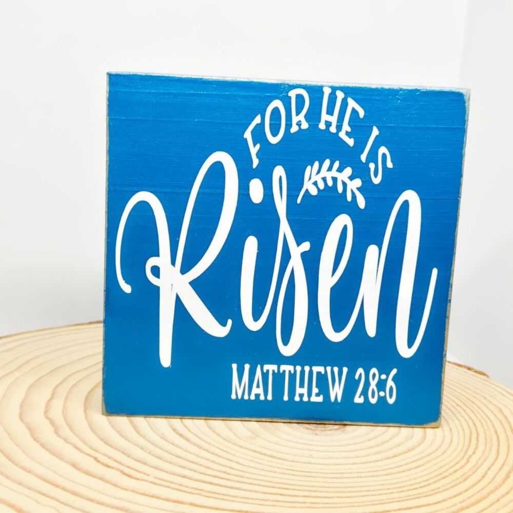 Handmade Tiered Tray Farmhouse Decor For He Is Risen Handmade Faith Mini Sign